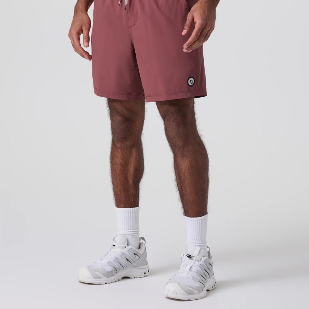 Men's Vuori Kore Lined Athletic Shorts in Saltwater Red